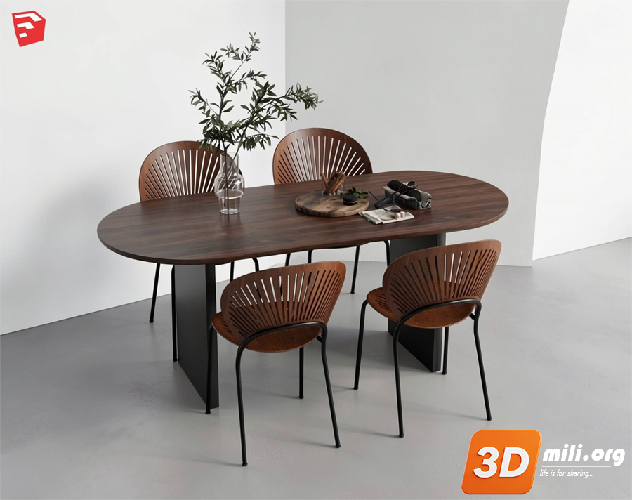 Dining Table Set Skp Files